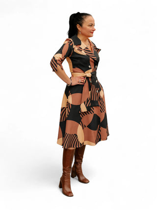 Mustriline pruun kleit #1050