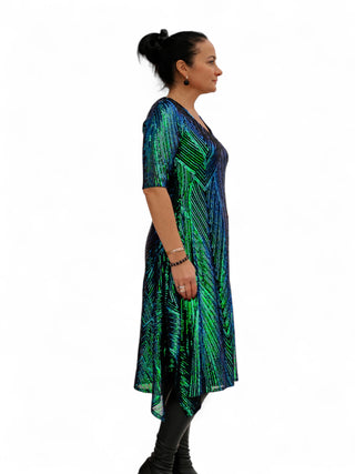 Roheline glitter kleit #1036