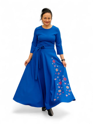 Sinine lilleline kleit #1076